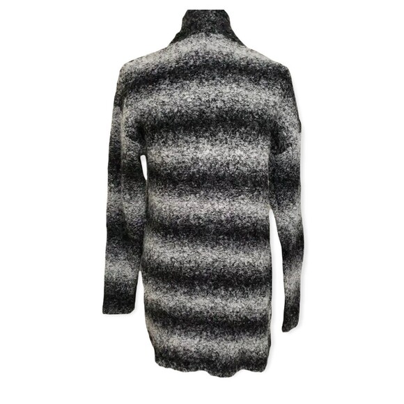 Rachel Zoe Ombre Stripe Open Cardigan Wool Alpaca Blend Sweater Gray Black S - Picture 3 of 11